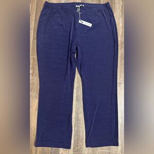 Chico’s Travelers Classic No Tummy Pant SZ 4R US XXL Straight Leg Pull On Violet